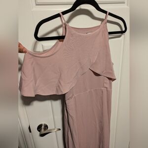 Chicwish Blush Pink Cold Shoulder Maxi Dress